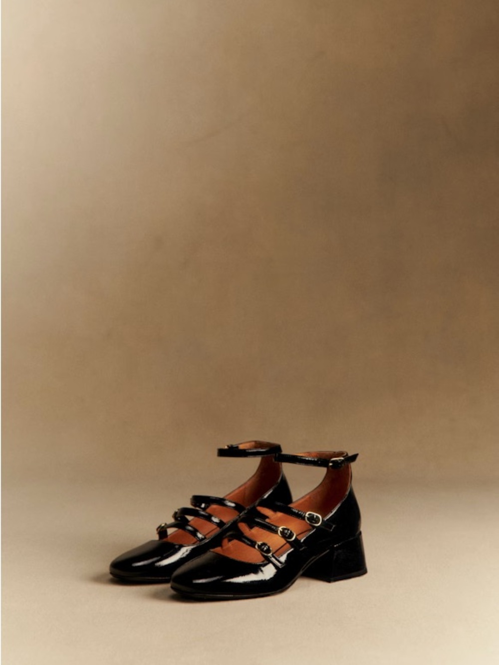 Sezane Elodie Classic Black Patent Mary Jane Strappy Block Heel - Women - Picture 2 of 3